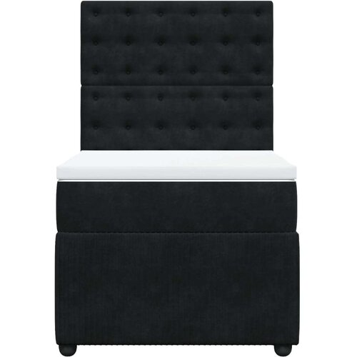 vidaXL Box spring postelja z vzmetnico črna 100x200 cm žamet Cene