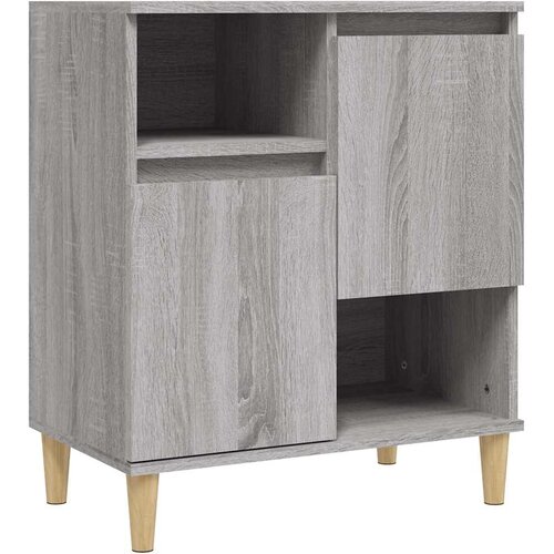  Komoda sivog hrasta sonome 60x35x70 cm od konstruiranog drva Siva Slike