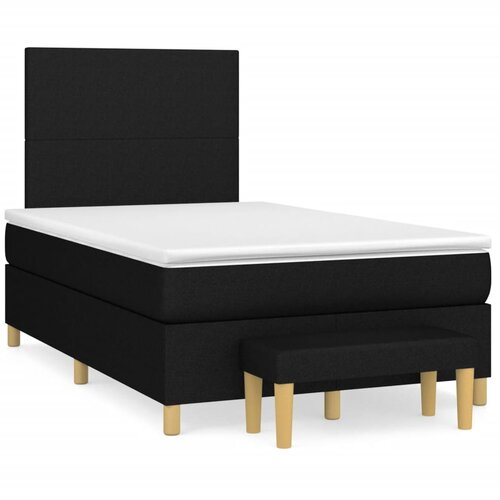 VidaXL Box spring postelja z vzmetnico črna 120x190 cm blago Slike