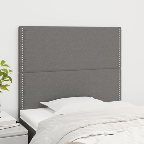 VidaXL Uzglavlja 2 kom tamnosiva 100x5x78/88 cm od tkanine Slike