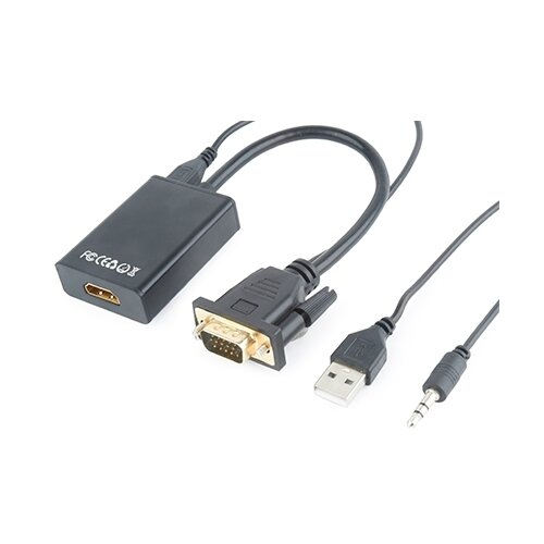 VIDEO adapter kabl, 0.15 m, black, VGA to HDMI, GEMBIRD A-VGA-HDMI-01 Cijene
