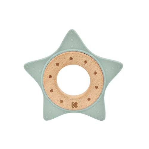 Kikka Boo drvena igračka sa silikonskom glodalicom star mint ( KKB22059 ) Slike