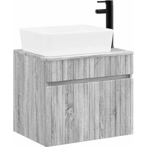  Set namje&amp;scaron;taja za kupaonicu Siva Sonoma Konstruirano drvo 59 x 44,5 x 50 cm Slike