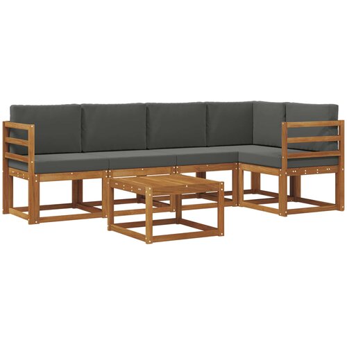  Set vanjskih sofa 6 kom. Prirodna i antracit Slike