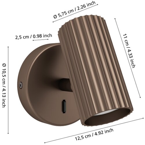 Eglo spot lampa 1XGU10 portillo braon 902035 Cene