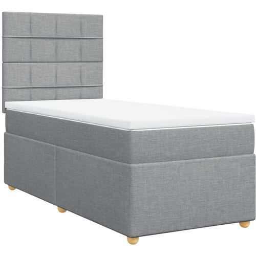 Maison Chic Box spring postelja - Vzmetna postelja z vzmetnico svetlo siva 90x190 cm blago SL16716, (21895004) Cene