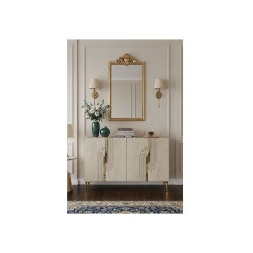 Hanah home Komoda Meyra 120, Bež-zlatna Slike