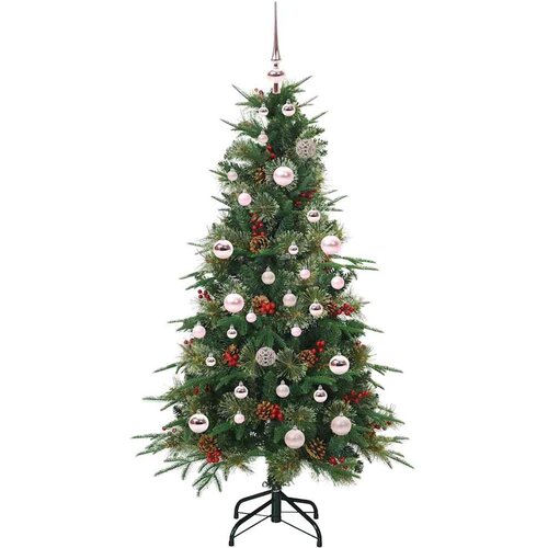  Umjetno božićno drvce s nogom s stalakom Zelena 150 cm PE i PVC Slike