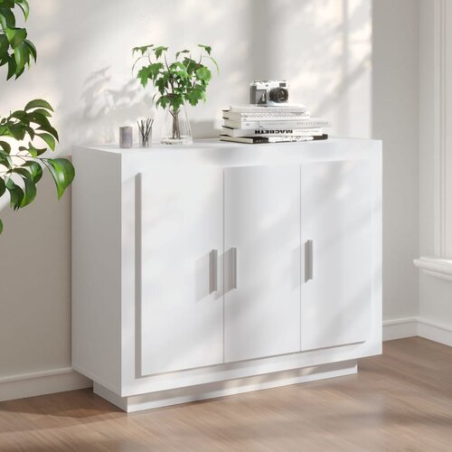 The Living Store Komoda bela 92x35x75 cm konstruiran les - Komoda, (21503273) Cene