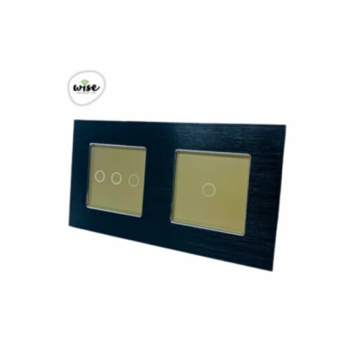 Wise modularni prekidači – 4 tastera – aluminijumski panel crno - krem Cene