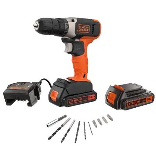 Black & Decker Decker Aku bušilica odvijač 18V 2xbatrija 1.5A + set pribora + kofer BCD001KBA10 Cene