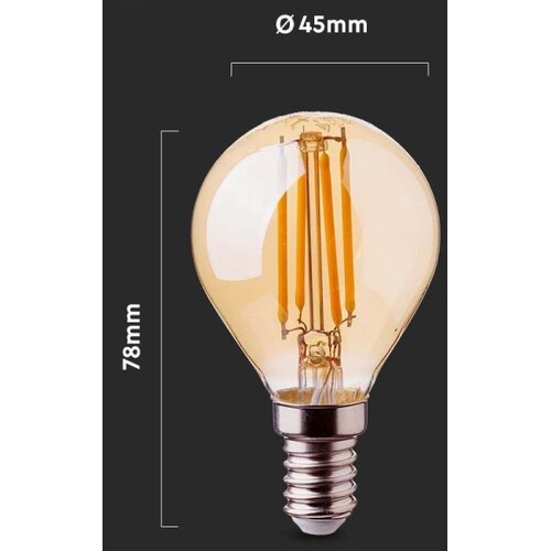  led filamentna sijalica jantarna P45 E14/4W/230V 2200K Slike