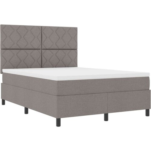 vidaXL Škatlasta postelja z vzmetnico Taupe 160x200 cm Tkanina, (22083043) Cene