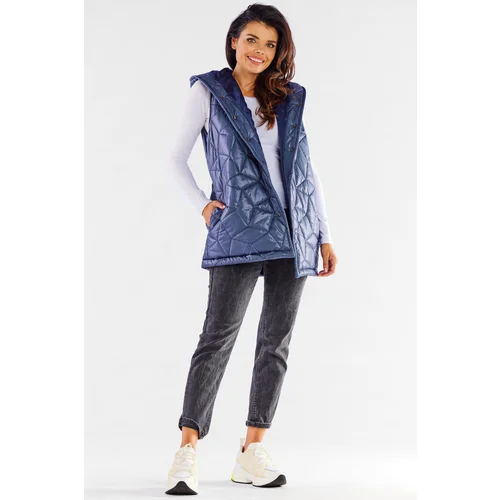 Awama Woman's Vest A539 Navy Blue