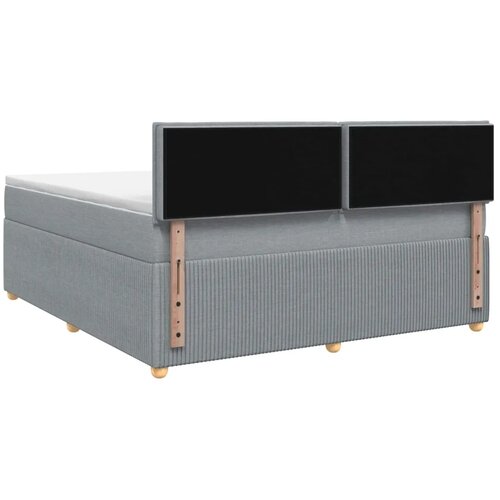  Boxspring krevet s madracem Svjetlosiva 180 x 200 cm Tkanina - Svjetlosiva 180 x 200 cm Dizajn linija Slike