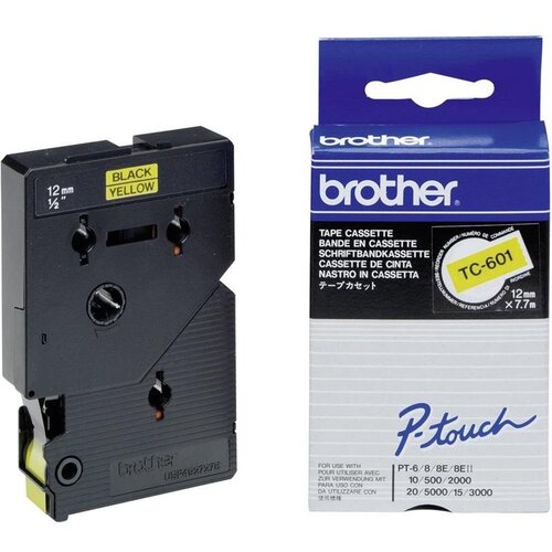  Trak p-touch tc-601 rumen/črn 12mm BROTHER Cene