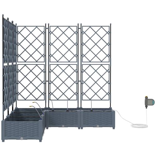 Vrtna saksija 5 pcs Svijetlo siva 120 x 120 x 126 cm Plastika Slike
