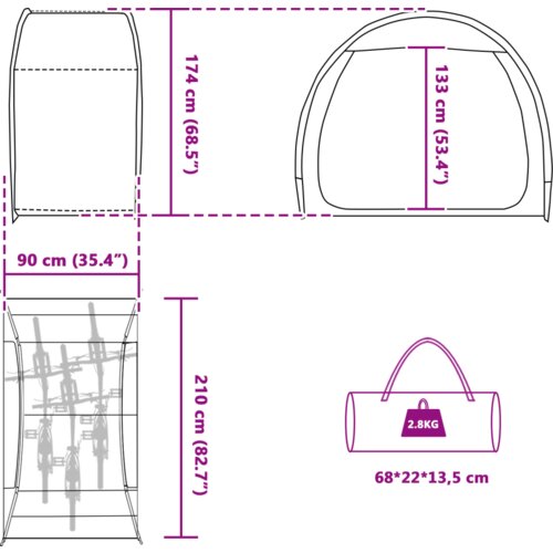 VidaXL Zadnji shranjevalni &amp;scaron;otor s streho Modra 210 x 90 x 174 cm Slike