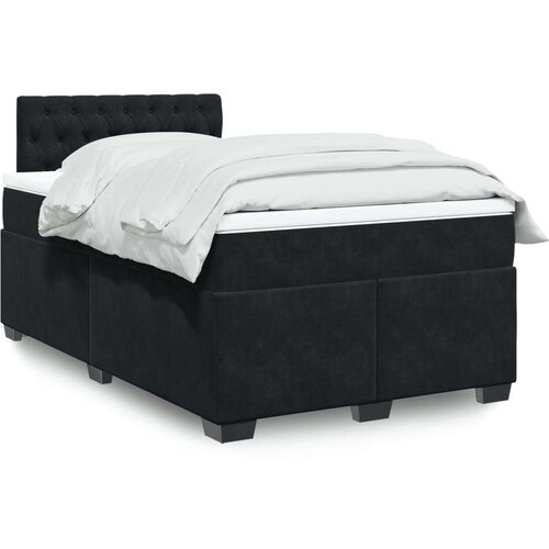  Krevet box spring s madracem crni 120 x 190 cm baršunasti Cijene