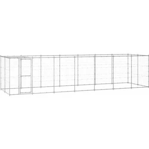  vanjski kavez za pse od pocinčanog čelika s krovom 16,94 m²