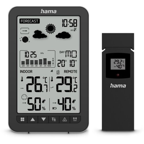 Hama meteorološka stanica Ko Samui s vanjskim senzorom, bežicna veza, alarm crna Cijene