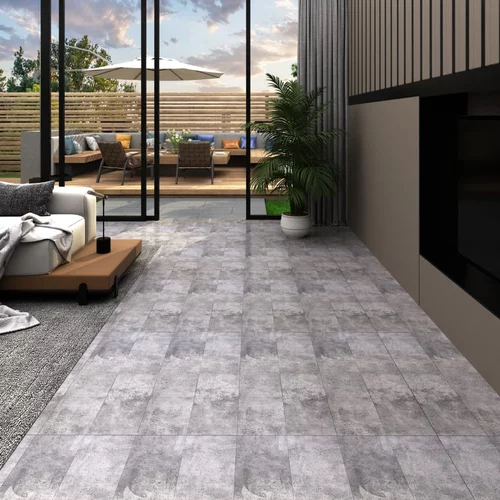 vidaXL 146559 PVC Flooring Planks 5,02 m² 2 mm Self-adhesive Cement Brown