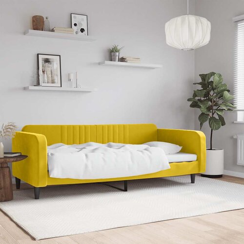  Dnevni krevet žuti 100 x 200 cm baršunasti Cene