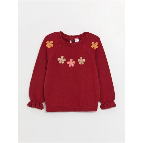 LC Waikiki Crew Neck Embroidered Baby Girl Knitwear Sweater