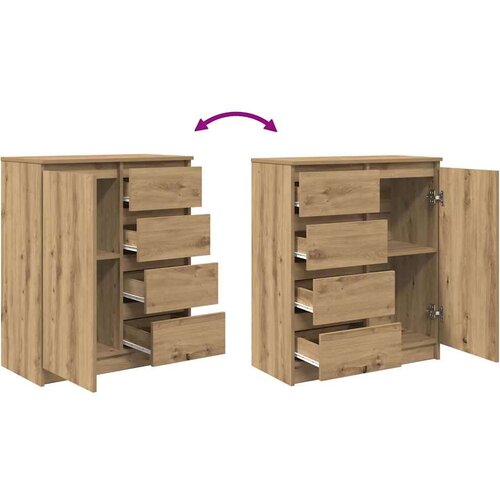 vidaXL Komoda s predali artisan hrast 71x35x84 cm inženirski les Cene