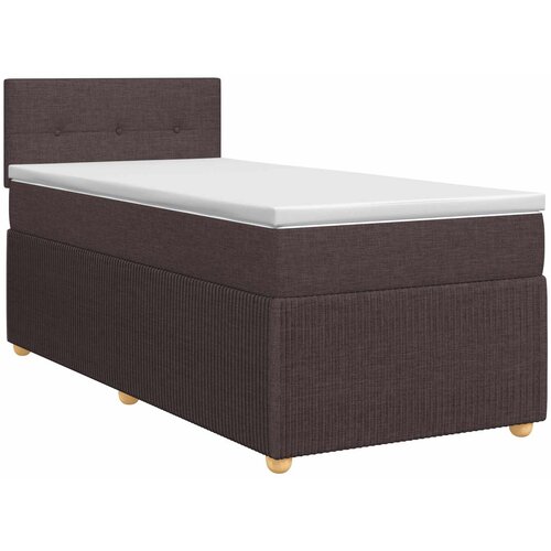  Boxspring krevet s madracem Tamno smeđa 90 x 200 cm Tkanina 200 x 90 x 100.5 cm Slike