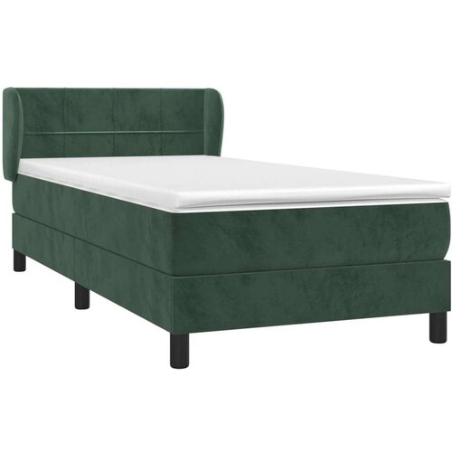 vidaXL Box spring postelja z vzmetnico temno zelena 100x200 cm žamet, (20899770) Cene