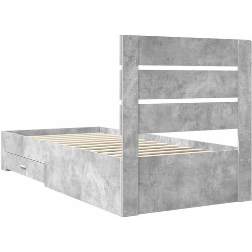  Krevetna konstrukcija s ladicama Betonski sivi 90 x 200 cm Siva 203 x 93 x 100 cm Slike