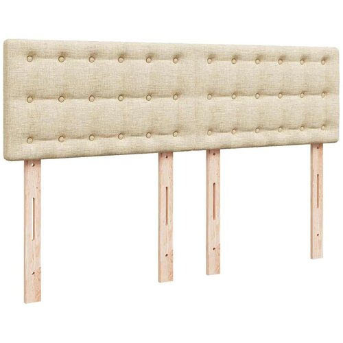  Otomanski krevet s madracem i LED krem 140x190 cm tkanine Slike