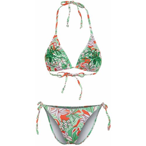 Trendyol Floral Patterned Triangle Embroidered Bikini Set Slike