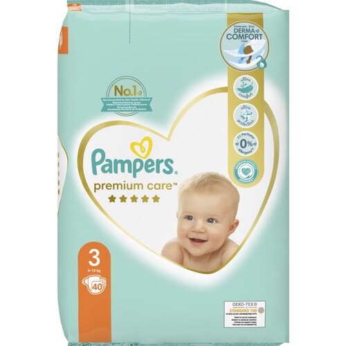 Pampers Premium Care Size 3 jednokratne pelene 6-10 kg 40 kom Cene