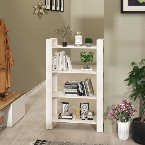 VidaXL Ormarić za knjige / pregrada bijeli 80x35x125 cm od borovine Slike
