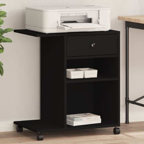 VidaXL Stalak za pisač s kotačima crni 60 x 40 x 68,5 cm Slike