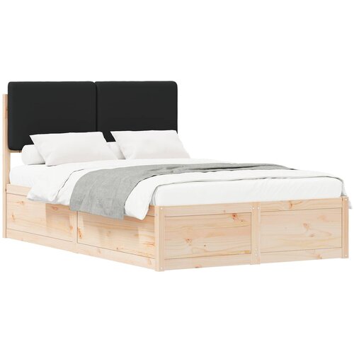 vidaXL Posteljni okvir z oblazinjenim vzglavjem Črna 120 x 200 cm, (5000100755) Cene