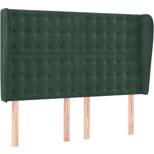 vidaXL Vzglavje z ušesi temno zeleno 147x23x118/128 cm žamet, (20954092) Cene