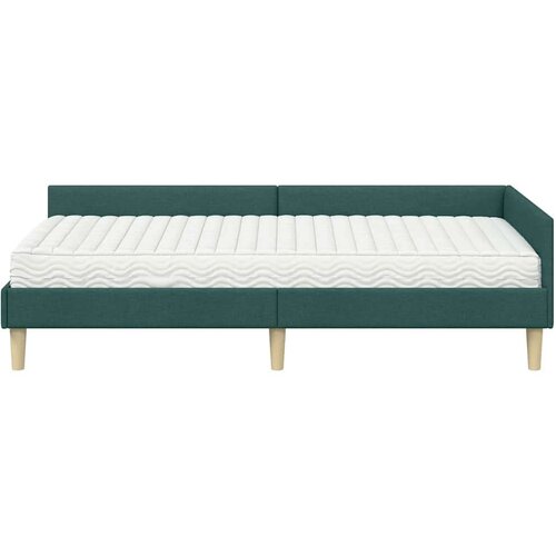 Kutni krevetni okvir s madracem Ostalo 2 pcs Zelena tkanina Slike