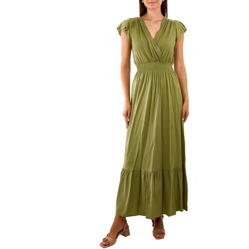 Gemre Goffreda green ruched maxi dress Slike