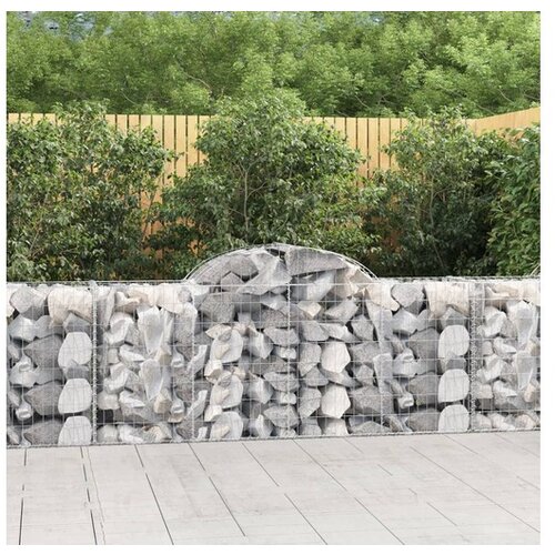 vidaXL Obokane gabion kosare 14 kosov 200x50x80/100 cm cinka Cene