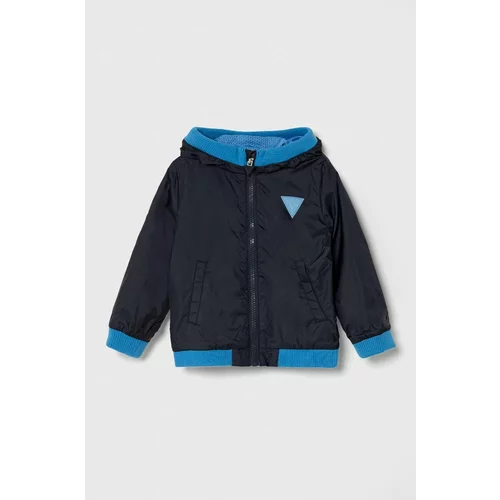 Guess Otroška jakna mornarsko modra barva