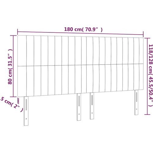  LED uzglavlje tamnozeleno 180x5x118/128 cm bar&amp;scaron;unasto Slike