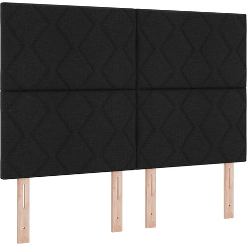 vidaXL Naslon za glavo z vzorcem diamantskih blokov Črn 140 cm Tkanina, (22083858) Cene