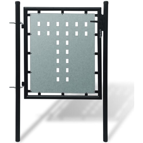 VidaXL crna jednostruka vrata za ogradu 100 x 125 cm Slike