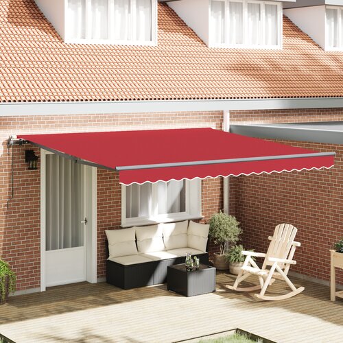 VidaXL avtomatska zložljiva tenda rdeča 400x350 cm, Zamenjava tkanine za 4x3.5 m okvir rdeča Slike