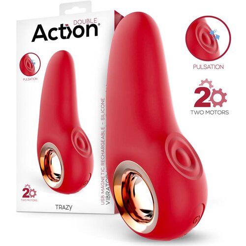 Action Trazy Stimulator with Pulsation Red Slike