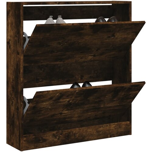  The Living Store Omarica za čevlje dimljeni hrast 80x21x87,5 cm inženirski les - Omarica Za Čevlje, (21442321) Cene