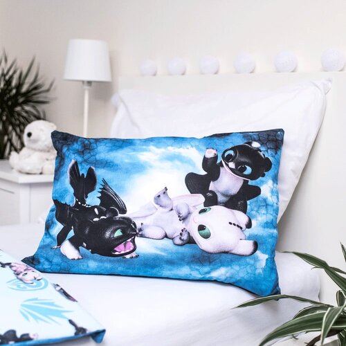 Jerry Fabrics Modra bombažna otro&amp;scaron;ka posteljnina za otro&amp;scaron;ko posteljico 100x135 cm How to Train Your Dragon &amp;quot;Babies&amp;quot; &amp;ndash; Slike